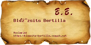 Blázsits Bertilla névjegykártya